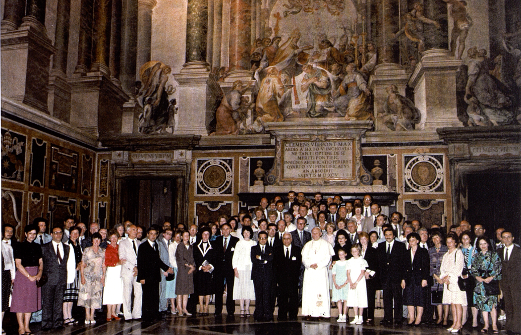 ECMT delegation meets the Pope 1985 photo